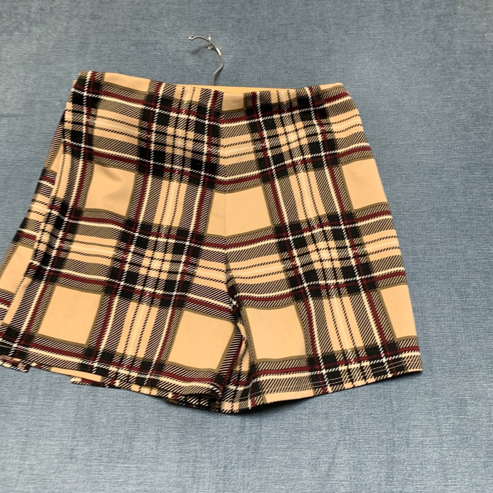 Windsor Classic Vibes Mini Flannel Skirt Womens Large Multicolor Plaid Side Slit